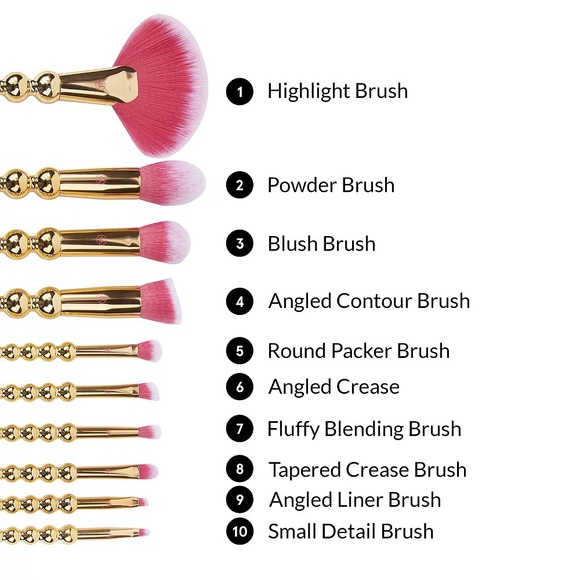 NIB - BH COSMETICS - DOJA CAT METAMORPHOSIS 10 Piece Brush Set with Bag - Picture 14 of 16